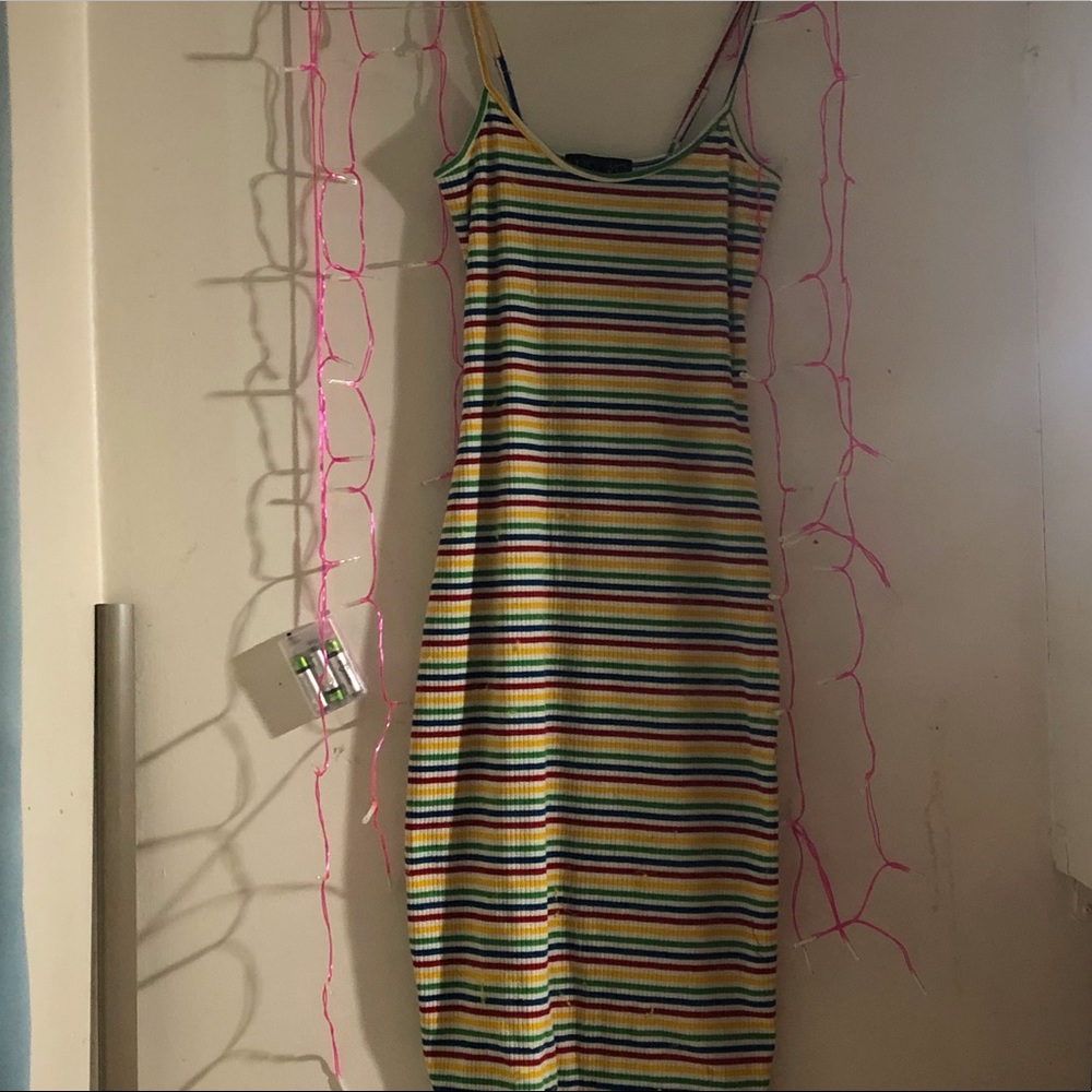 Rainbow colored maxi dress!